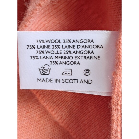Peter Scott Men’s Scottish Wool Angora V Neck Sweater Size 44 Large Salmon - Picture 7 of 8